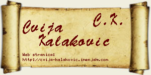 Cvija Kalaković vizit kartica